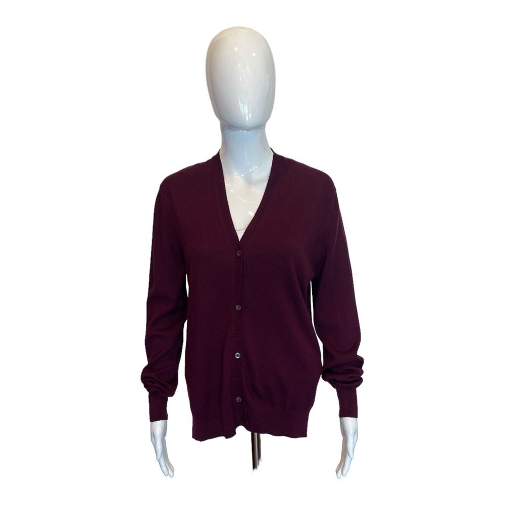 Barrie of Scotland New Wool Cardigan sweater in Beetroot NWT large